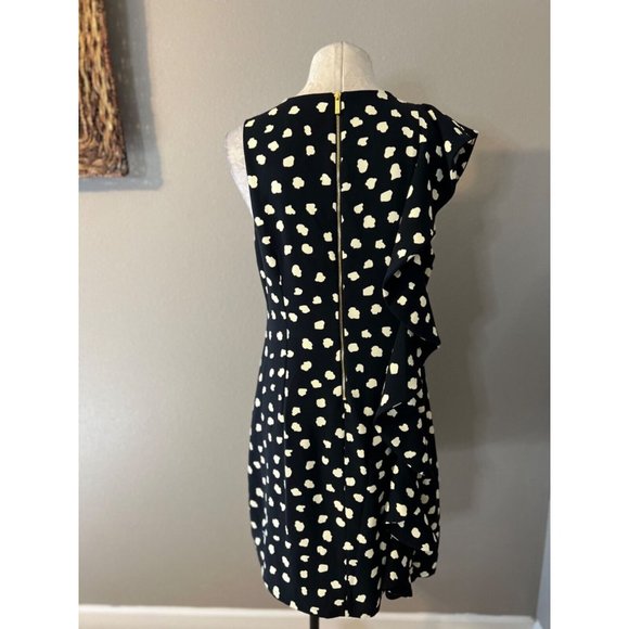 Julie Brown Dress 10 Black Ivory Stretch Career Church Washable - Picture 7 of 11